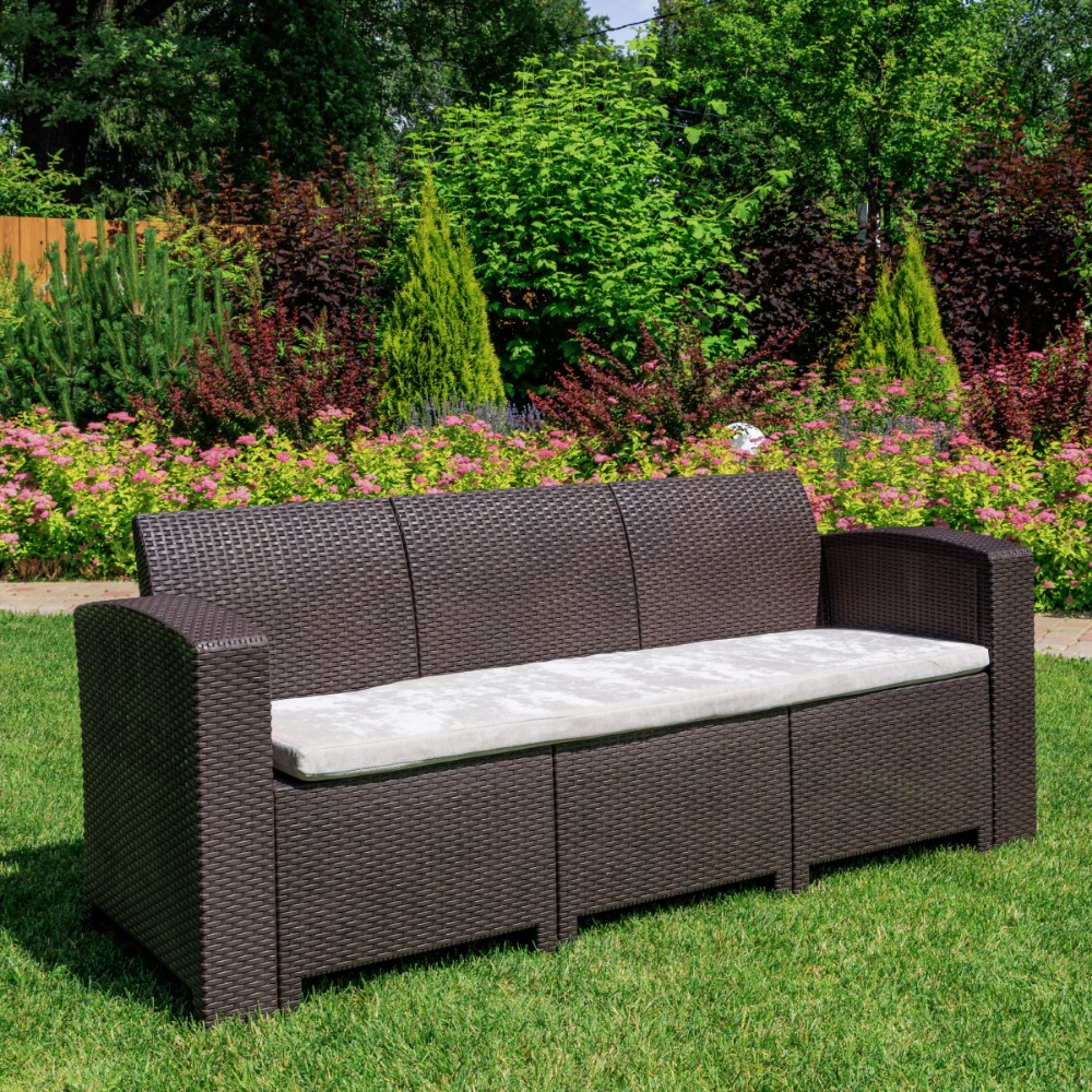 Трехместный диван Royal Family LANA LUX коричневый 3